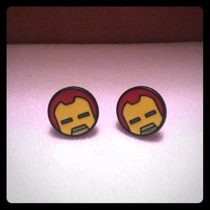 Iron man earrings